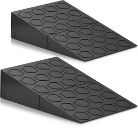 Squat Wedge (Pair) - Optimize Squatting Form and Improve Strength & Size - Squat Ramp for Better Squats Mechanics for Barbell, Dumbbell and Bodyweight (Black)