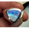 Natural Creations Men’s Sterling Silver Ring Size 9 Rainbow Moonstone