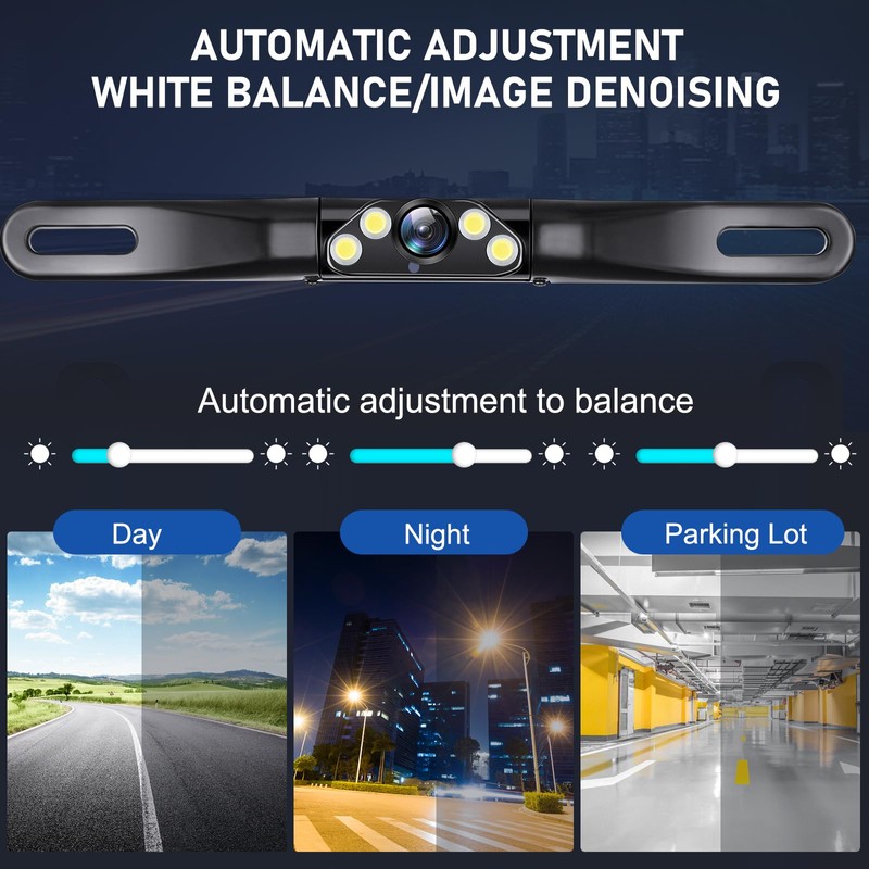 License Plate Backup Camera AHD 1080P Metal 170 Degree Wide