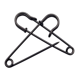 15Pcs Large Safety Pins, 3‘’ Heavy Duty Steel Safety Pins for Clothes, Ideal for Leather, Canvas, and Wool, Sharp Tip for Secure Hold, Perfect for Clothing, Diapers, Blankets, and More, Black