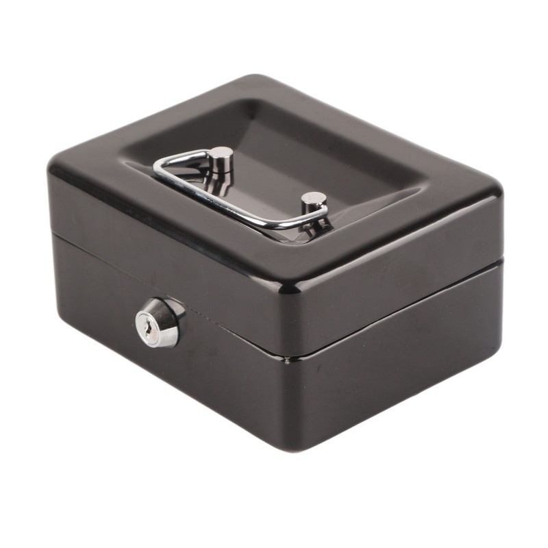 Metal Cash Box 6 Compartments High Safety Money Box with