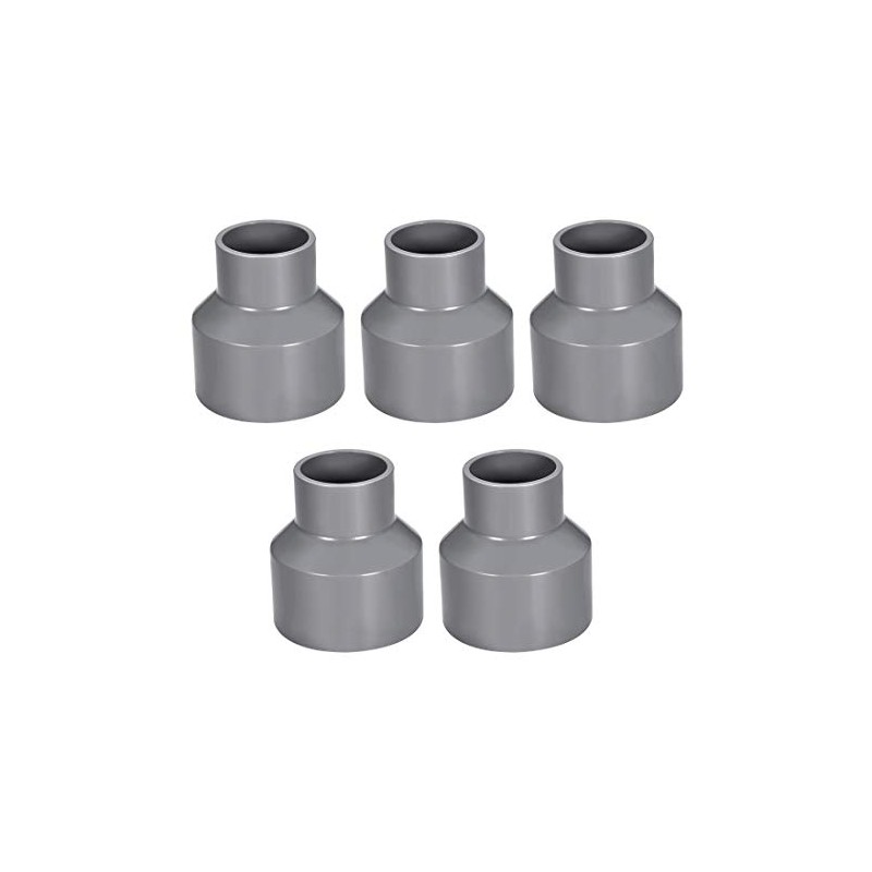 sourcing map PVC DWV Reducing Coupling Schedule 40 Gray 40mm