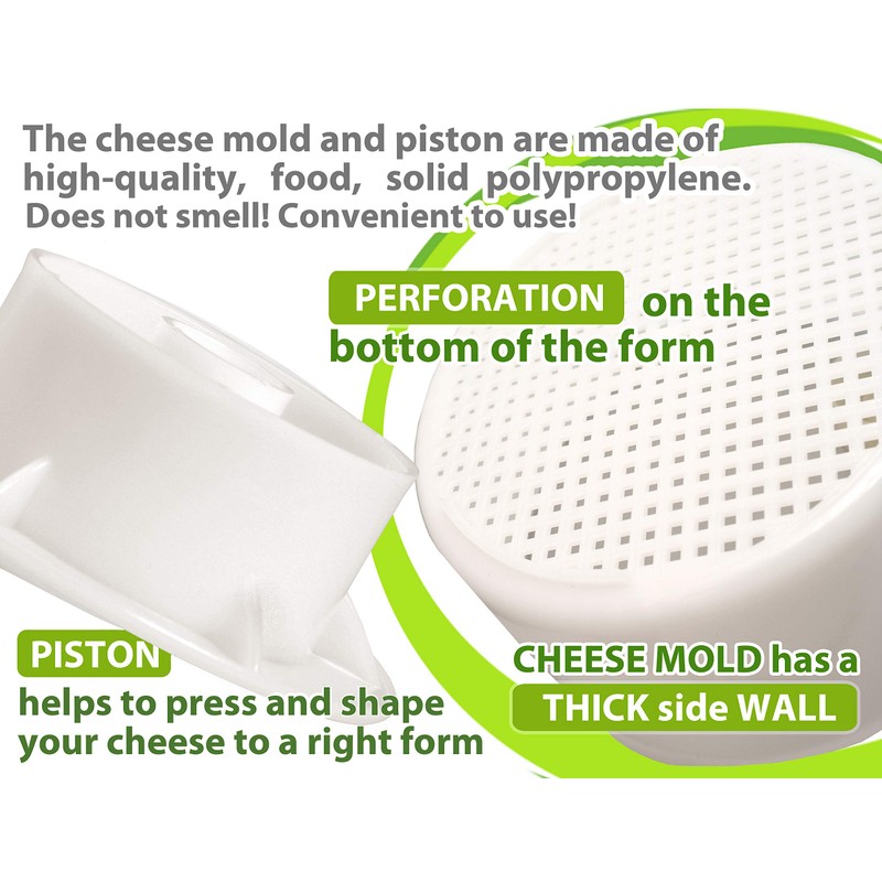 PetriStor Cheese Mold for Cheese Making Cheese with Follower Piston