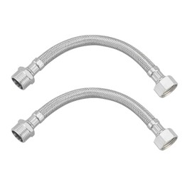 Male Thread, 2 Spacers, Connection Hose with Stainless Steel Braid, Connection Hose, Tap Hose for Tap Angle Valve, Cistern (20 cm)