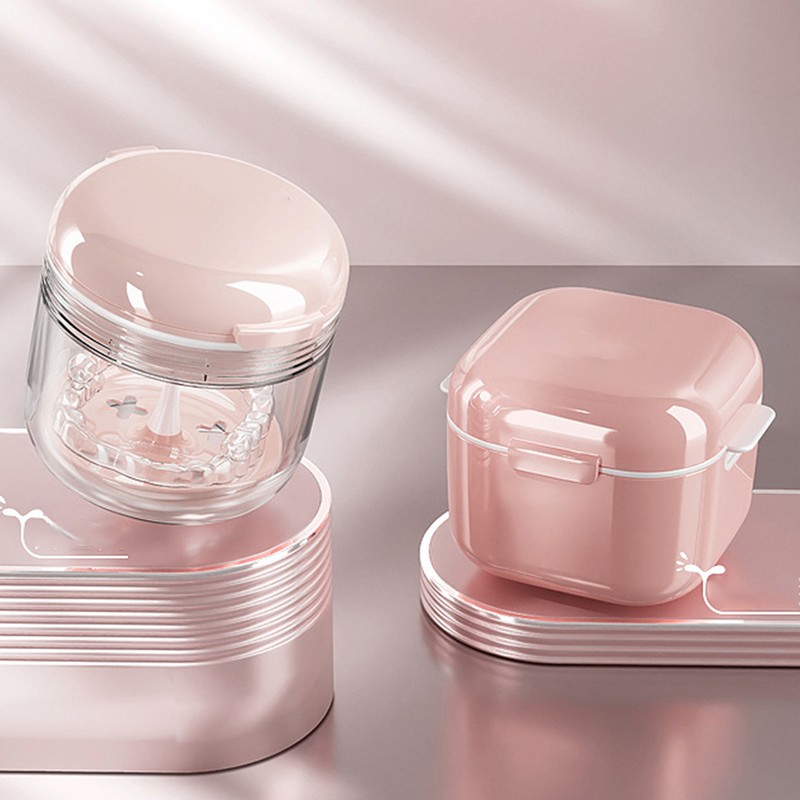 Mouth Guard Case Storage Box Good Sealing with Brush Mirror