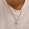 DS Christian Cross Necklace for Men Women-18K Gold Stainless Steel