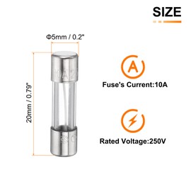 HARFINGTON 30pcs Fuses 10A 250 Volt Fast Blow Glass Fuse F10AL250V 5x20mm Fast Acting Fuses for Christmas Light Electrical Systems Microwave Ovens TVs Fans Lights Oven