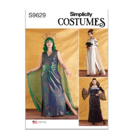 Simplicity Misses' and Women's Costumes Sewing Pattern Kit, Code S9629, Sizes 10-12-14-16-18, Multicolor