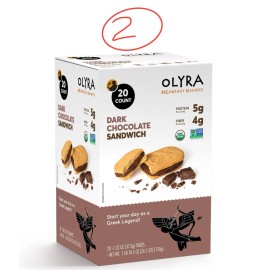 *2 Pack **OLYRA Organic Breakfast Biscuits, Dark Chocolate Crème, 20 Ct. Each