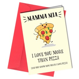 Birthday Card for Mummy From Your Daughter - Young Child Mum Birthday Card from Son Mamma Mia Pizza #48