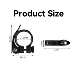 1 x Bicycle Seat Clamp, 31.8 mm Quick Release Seat Post Saddle, Black with Quick Release Aluminium Alloy Seat Clamp, Bicycle Saddle Clamp for Folding Bike, Mountain Bike, Road Bike