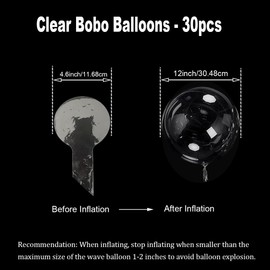 Clear Balloons Bubbles 30PCS 12inch Transparent Clear BoBo Balloons Crystal Fake Bubbles Balloons for LED Balloons Birthday Wedding Graduation Valentines Day Party Decorations