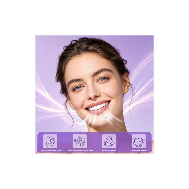 Polvo Morado Blanqueador Dental, Cuida las Encías, Refresca el Aliento