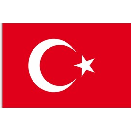 Turkey Flag 90 x 150 cm - National Flag with Eyelets, Weatherproof and UV-Resistant