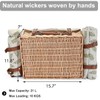 Multifunctional Wicker Picnic Basket Set for 4 with Blanket and