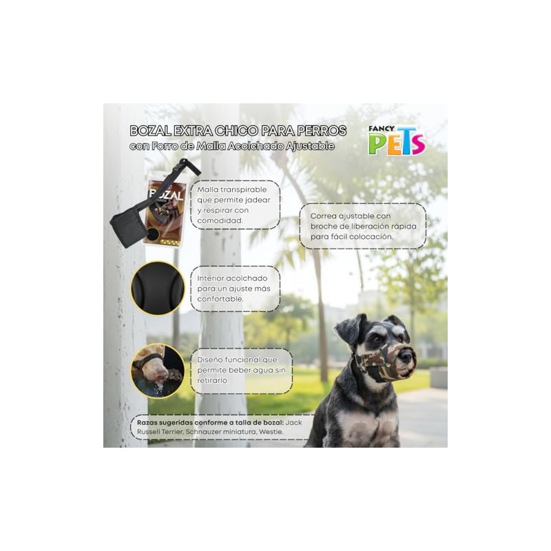 Fancy Pets Bozal con Forro de Malla Extra Chico para