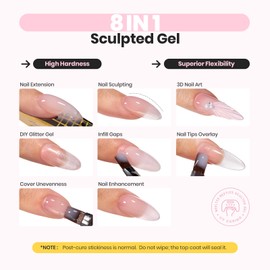 Beetles Builder Gel Nail Extension Hard Gel for Nail Strengthener Nail Sculpture Broken Nail Repair Protection Durable Nude Pink Sculpted Gel for Home Salon Nail DIY Art Manicure 1.06 oz