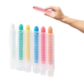 Chalk Pens for Blackboard, Washable, Dustless Chalk, Dust-free Chalk, Wall Chalk, Washable Chalk, Dust-free Chalk with Adjustable Chalk Holder, Rotating Coloured Chalk, 6 Pieces