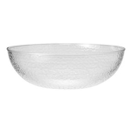 EcoQuality 15 inch Clear Hammered Plastic Bowl – Large Disposable Serving Bowl for Salads, Snacks, Fruits, Party Foods, Catering, Meal Prep, and Everyday Kitchen Use (2)