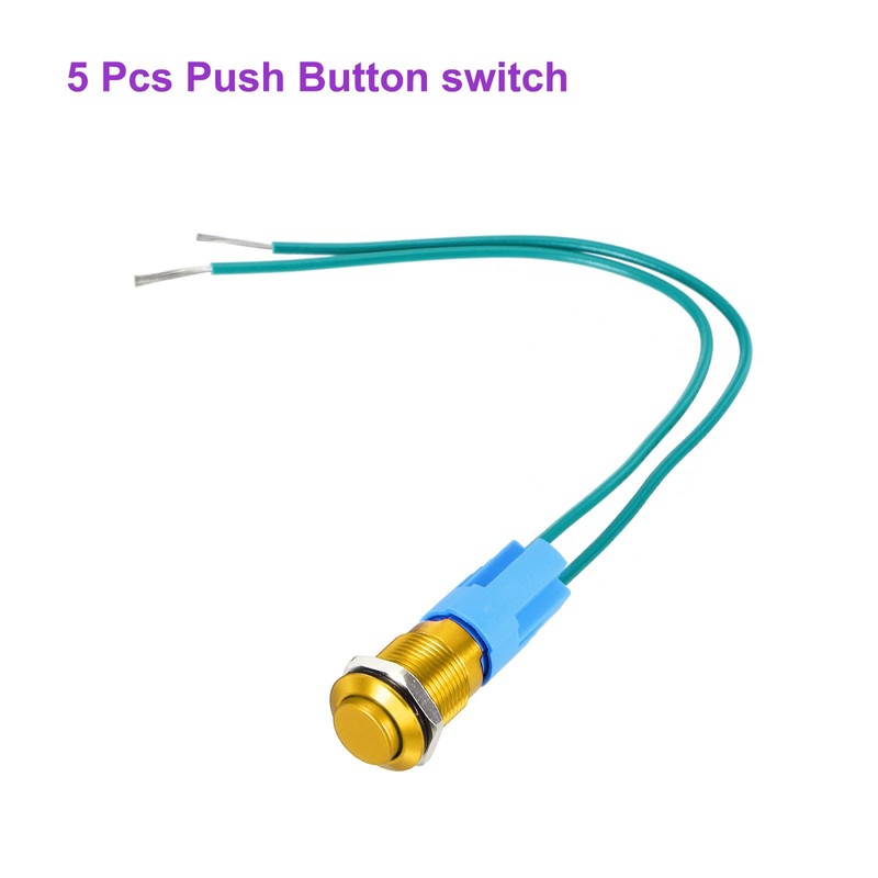 DMiotech 1/2 Inch Stainless Steel Momentary Push Button Switch Domed