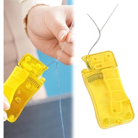 1 x Yellow Needle Threader 2024 Automatic Plastic Needle Thread Threading Aid Sewing Machine Tool for Sewing Work Needle Eye Threader for Hand Sewing and DIY Embroidery, Sewing and Fabrics