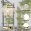 Luvkczc Set of 2 USB Bedside Crystal Table Lamp Gold,