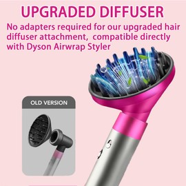 Upgraded Diffuser Nozzle for Dyson Curling Iron Converting for Dyson Airwrap Styler To Hair Dryer Diffuser Attachment, for Airwrap Attachment Nozzle, 973365-01, Rose