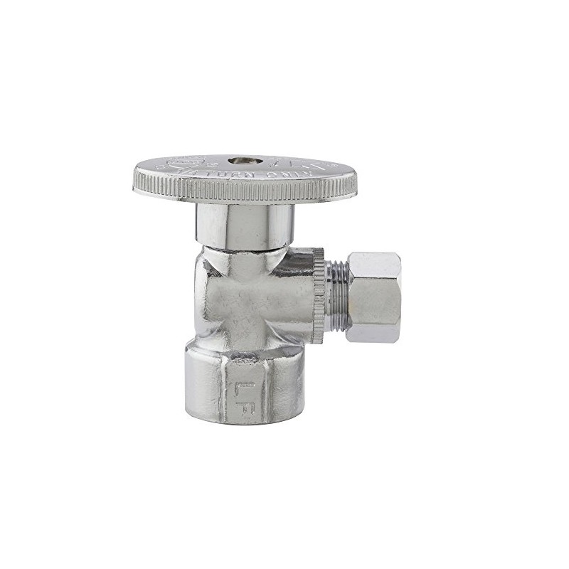 Plumb Pak PP20051LF Valve Angle 1/2fipx3/8od, 1/2" X 3/8", Chrome