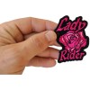 Ivamis Lady Rider Pink Rose Iron on Biker Patch -