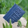 Seajure Navy Croc Embossed Leather Card Holder, navy, Modern