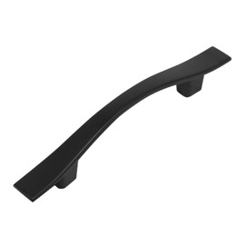 KNOBWELL 10 Pack Black Cabinet Pulls Wave Style Black Kitchen Cabinet Handles, Modern Drawer Pulls Dresser Drawer Handles - 3 Inch Hole Spacing