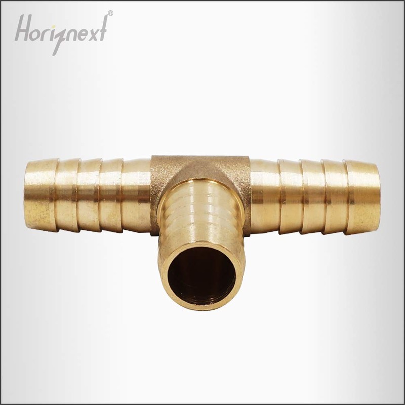Horiznext Brass Hose Splicer Fitting, Tee, 1/2" x 1/2" x