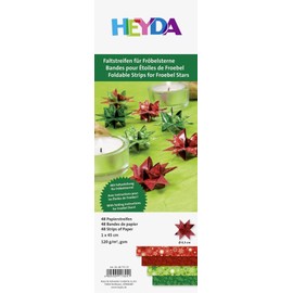 Heyda 204875525 Folding Strips Set for Froebel Stars 1 x 45 cm 4 Assorted Designs Green