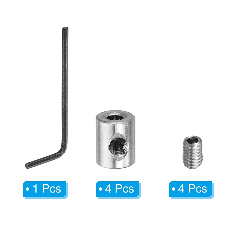 PATIKIL 3 mm Hole Wire Rope Clip Set 4 Pcs