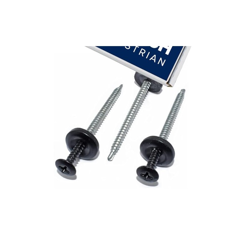 Black Smart Seal Onduline Universal Corrugated Roofing Sheet Screws (100)