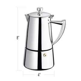 Cuisinox Roma 6-cup Stainless Steel Stovetop Moka Espresso Maker