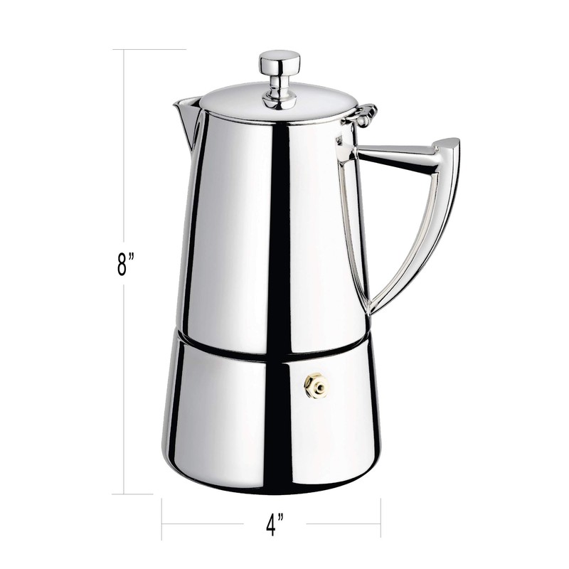 Cuisinox Roma 6-cup Stainless Steel Stovetop Moka Espresso Maker