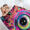 Throw Blankets, Blacklight Mushroom Eyes Blanket Premium Super Soft Cozy