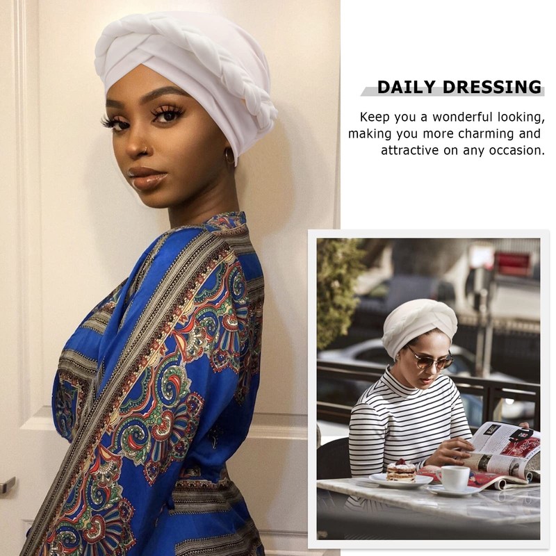 DRESHOW 1 Piece African Women's Turban Braid Headwear Headscarf Chemo
