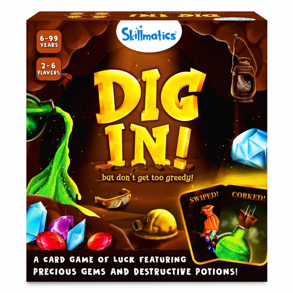 Skillmatics Card Game - Dig In, Fun & Fast-paced Game of Luck, Perfect for Family Game Night, Gifts for Ages 6 and Up, Endless Replayability