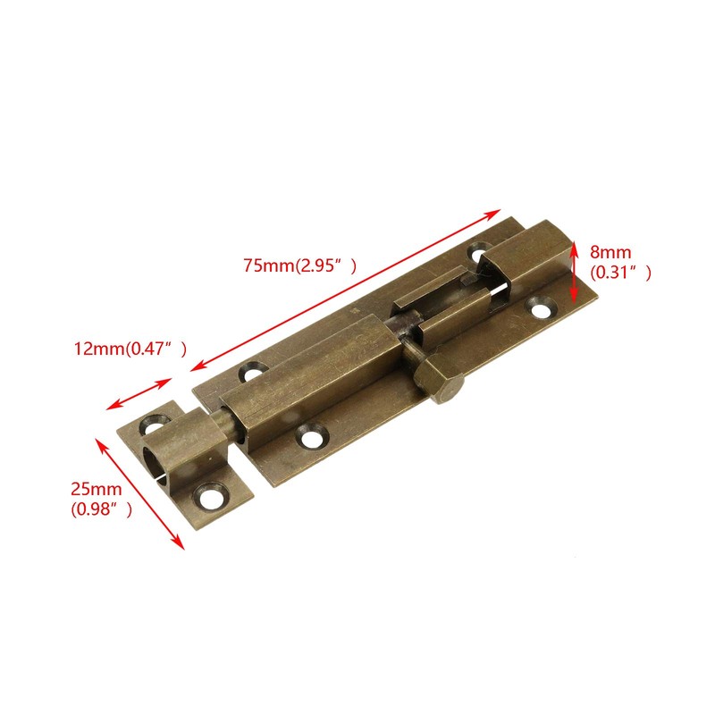 Quluxe 3 Inch Solid Cast Brass Barrel Bolt, Antique Brass