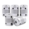 Saipor Pack of 5 Flexible Couplings, Aluminium Alloy Flexible Coupling