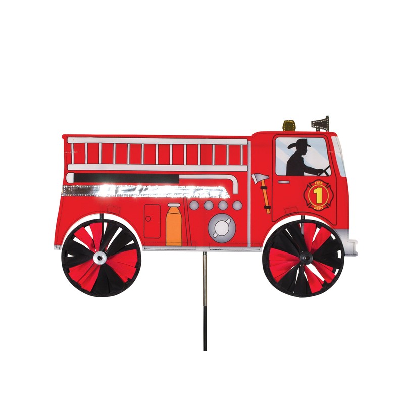 In the Breeze 2509 Fire Truck Ground Spinner-Garden Decoration