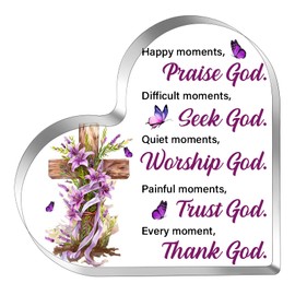 YINSSA Christian Gifts for Women Religious Inspirational Spiritual Birthday Gifts for Women Friends Her Mom Girl Female Acrylic Home Decor Bible Verse Gifts