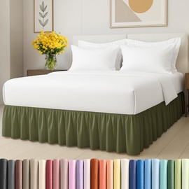 Bedskirt Full Size Ruffle - 15 inch Drop Dust Ruffle Bed Skirt with Platform - Soft, Easy Fit, Premium Hotel Quality - Wrinkle, Fade & Shrink Resistant - for Women, Men, Kids and Teens - Sage Green