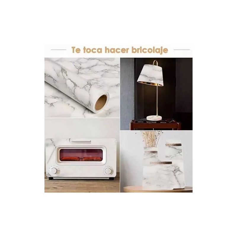 Mexgogo Papel Tapiz Para Pared Autoadhesivo Marmol 3d Blanco Cocina