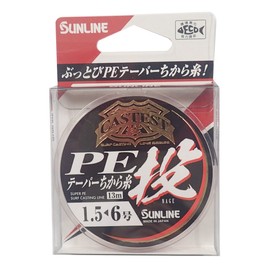 SUNLINE CASTEST PE Line, PE Taper Thread, Throw, 49.2 ft (13 m), No. 1.5 - 6, Red