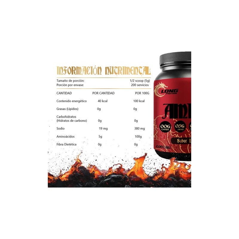 Aminoácidos En Polvo Long 1kg Prentreno Varios Sabores