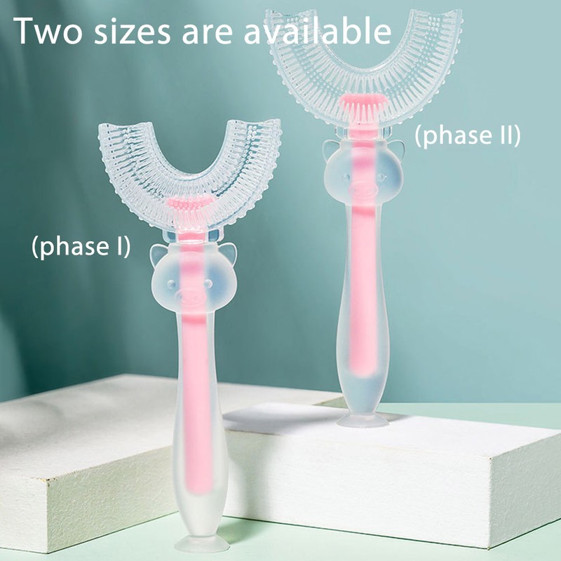 2 Pcs Kids U Shaped Toothbrush 360° Oral Teeth Cleaning