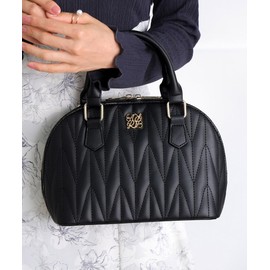 Alto Rose Rosia Shoulder Bag, Boston Bag, Mini Boston, 2-Way, Cross-body Quilting, Feminine, Simple, High Visibility, Cute,, Black